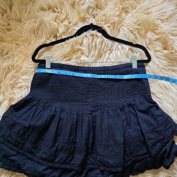 Free People Black Summer Nights Mini Skirt Size 12 - Picture 7 of 7